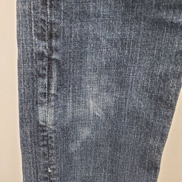 Levi's 514 Slim Straight Men's Dark Zip Thigh Pocket‎ Distressed Jeans 29x32 - Picture 2 of 7